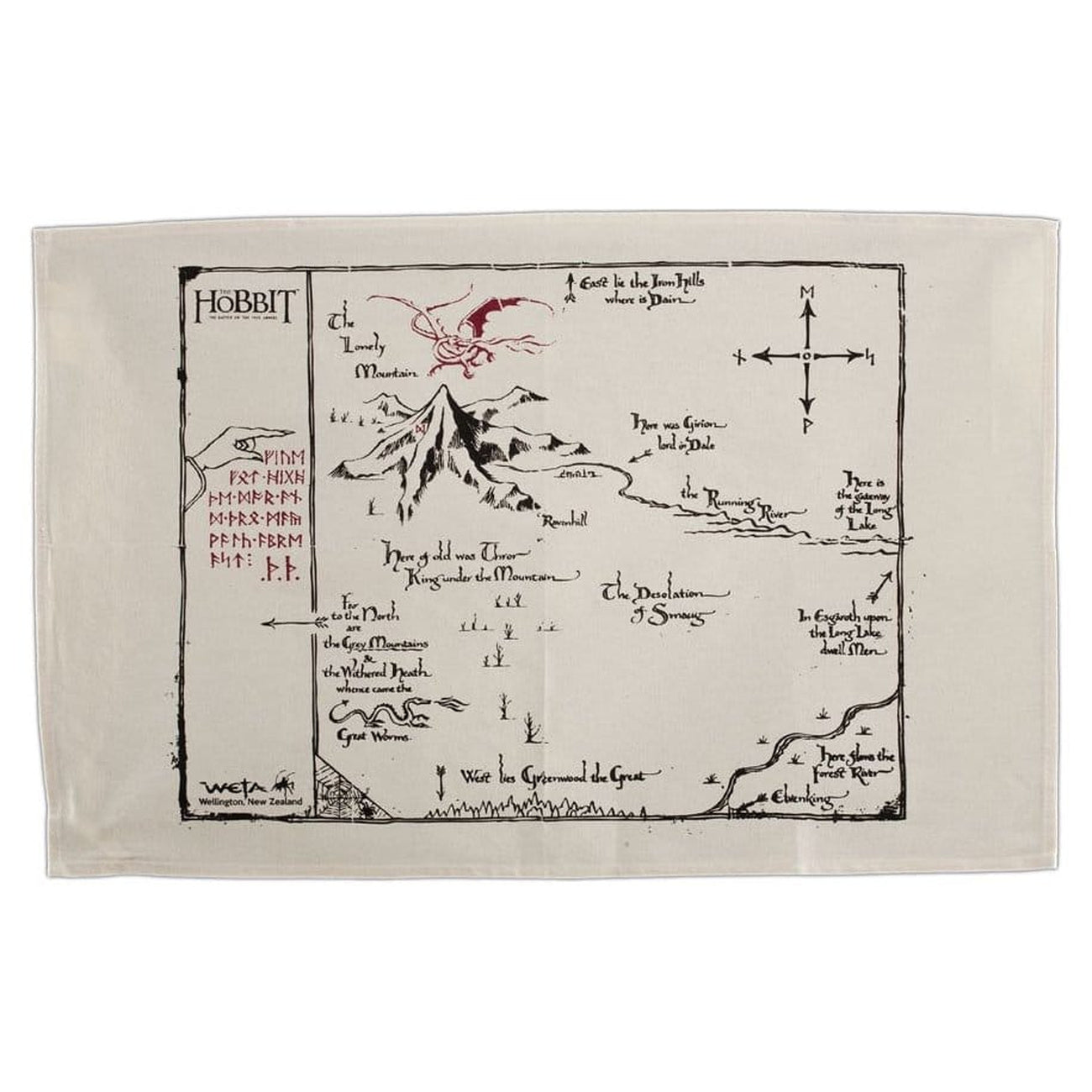 Productafbeelding The Hobbit Theedoek Thorin's Map 72 cm