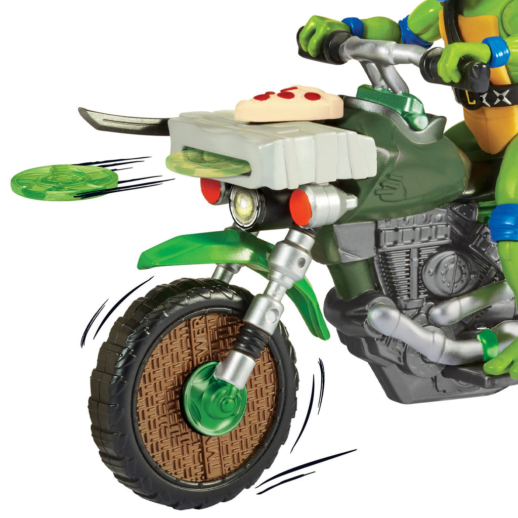 Productafbeelding Teenage Mutant Ninja Turtles: Mutant Mayhem Drive N Kick actiefiguur Leonardo & motor 11 cm