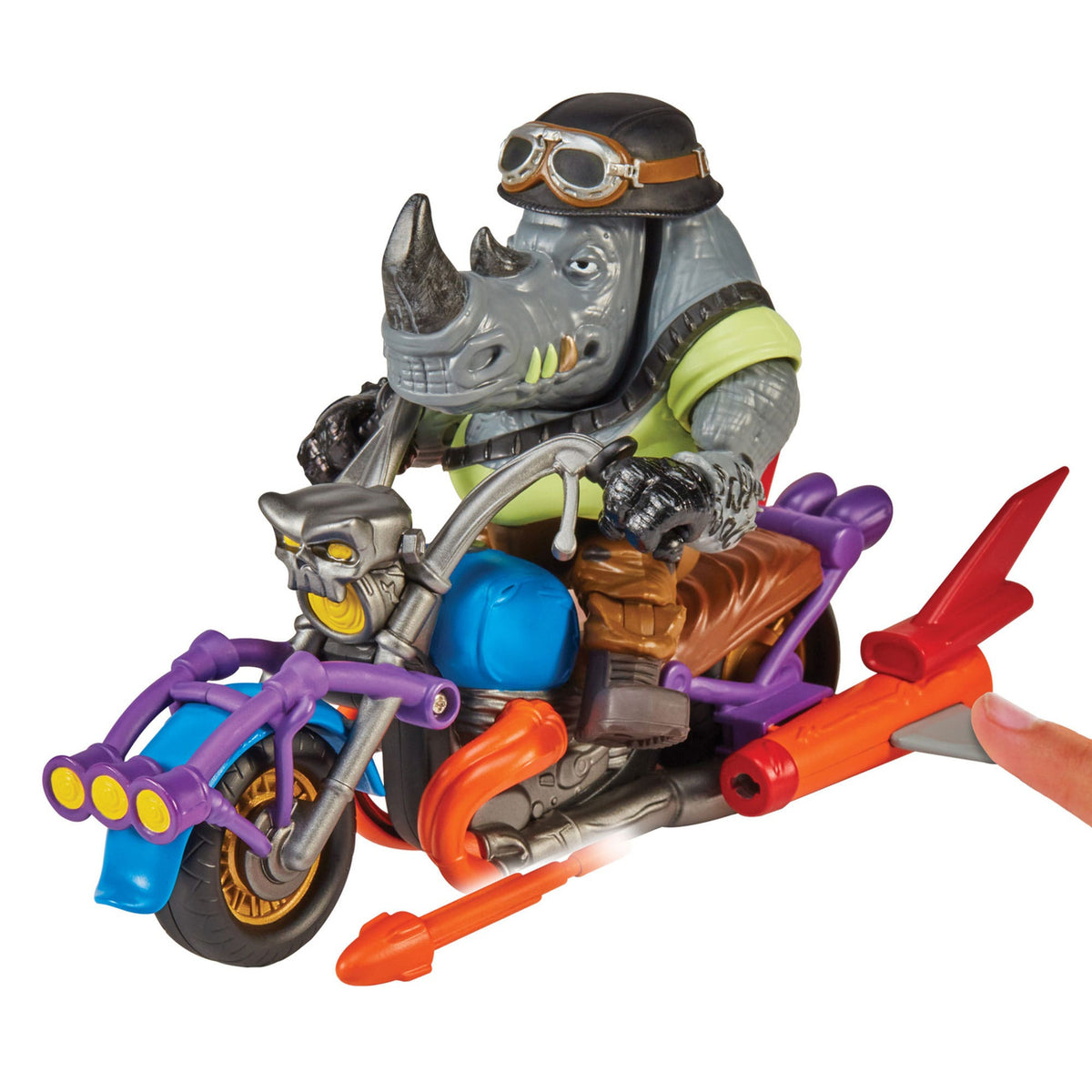 Image produit Teenage Mutant Ninja Turtles figurine articulée avec véhicule Rocksteady & Chopper 12 cm