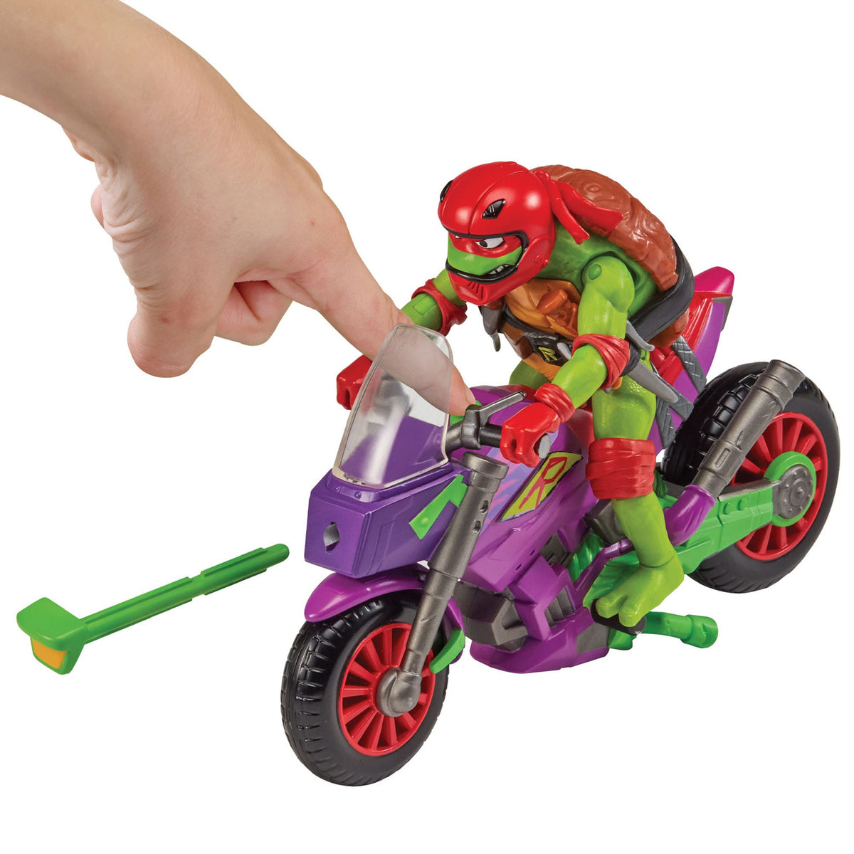Image produit Les Aventures des Tortues Ninja – Figurine articulée avec véhicule Raphael & Purple Dragon 12 cm