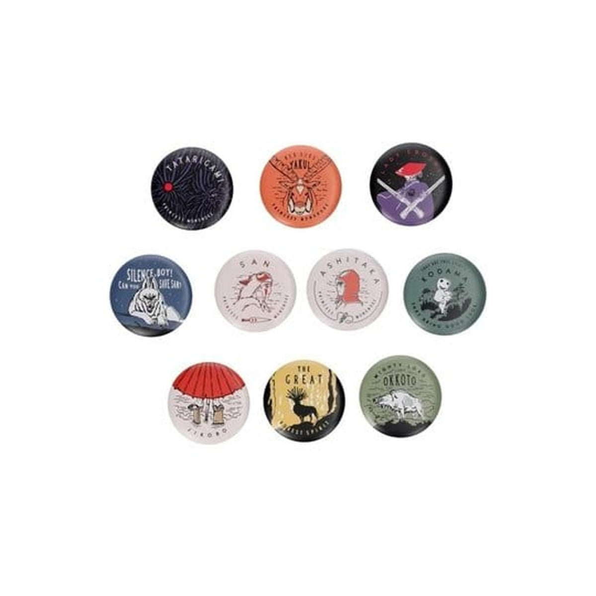 Productafbeelding Princess Mononoke Vintage Pin Buttons 6 cm Blind Box Assortiment (10)