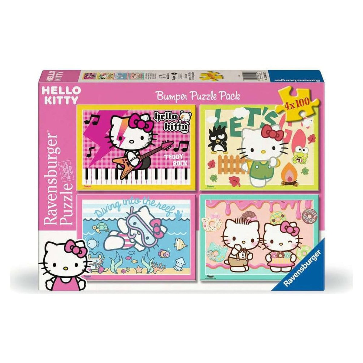 Productafbeelding Hello Kitty Puzzels 4-pack Daar gaan we, Hello Kitty! (4x100 stukjes)