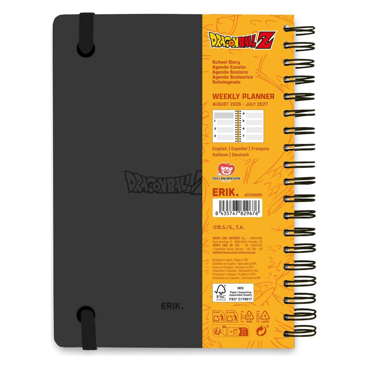 Image produit Dragon Ball Agenda Hebdomadaire 2026/2027 A5