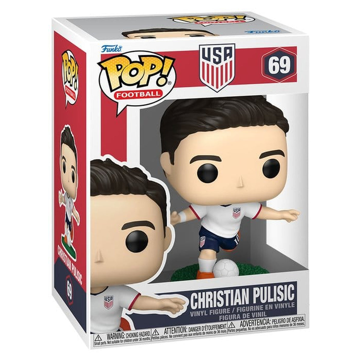 Image produit EFL POP! Football Figurine Vinyle USA - Christian Pulisic 9 cm