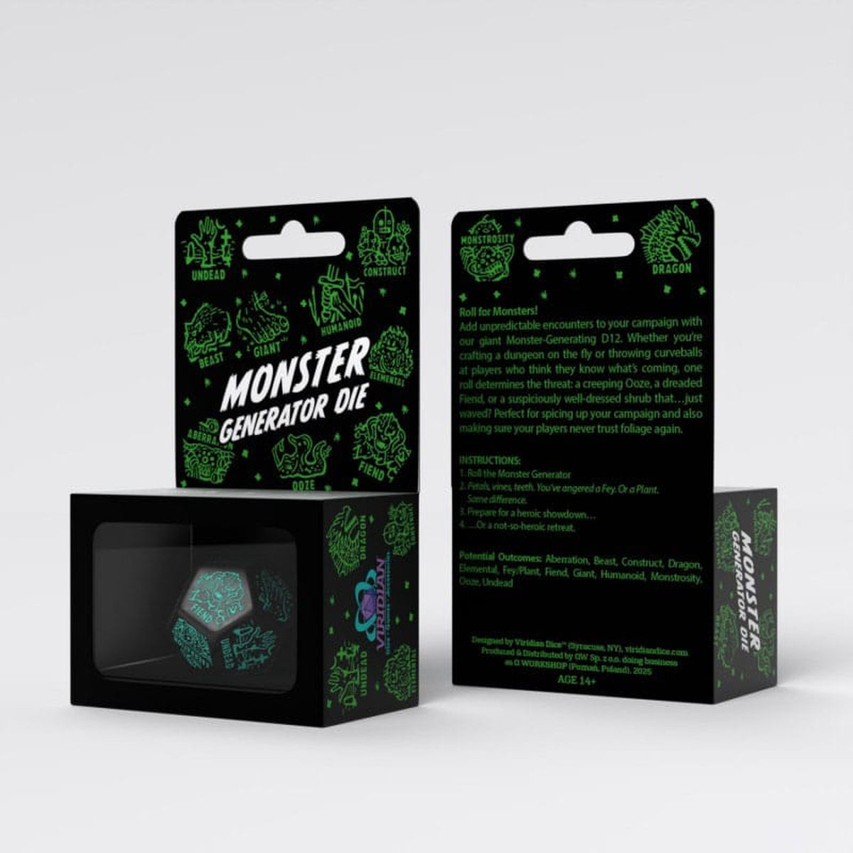 Productafbeelding Viridian Dice Jumbo Monster Generator D12 Dobbelsteen