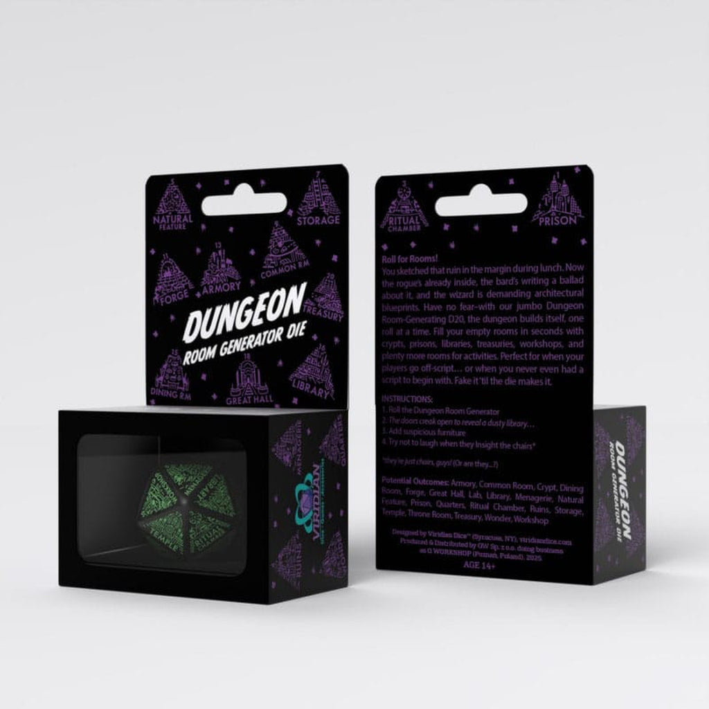 Produktbild Viridian Würfel Jumbo Würfel Dungeon Room Generator D20