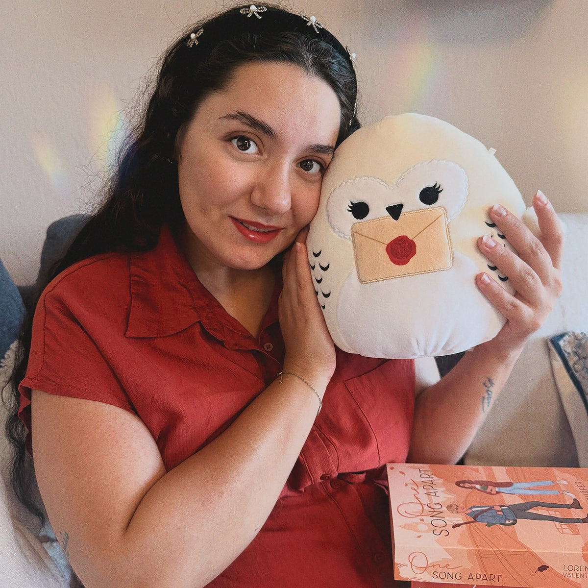 Productafbeelding Hedwig met Zweinstein brief Squishmallows pluchen figuur - Harry Potter