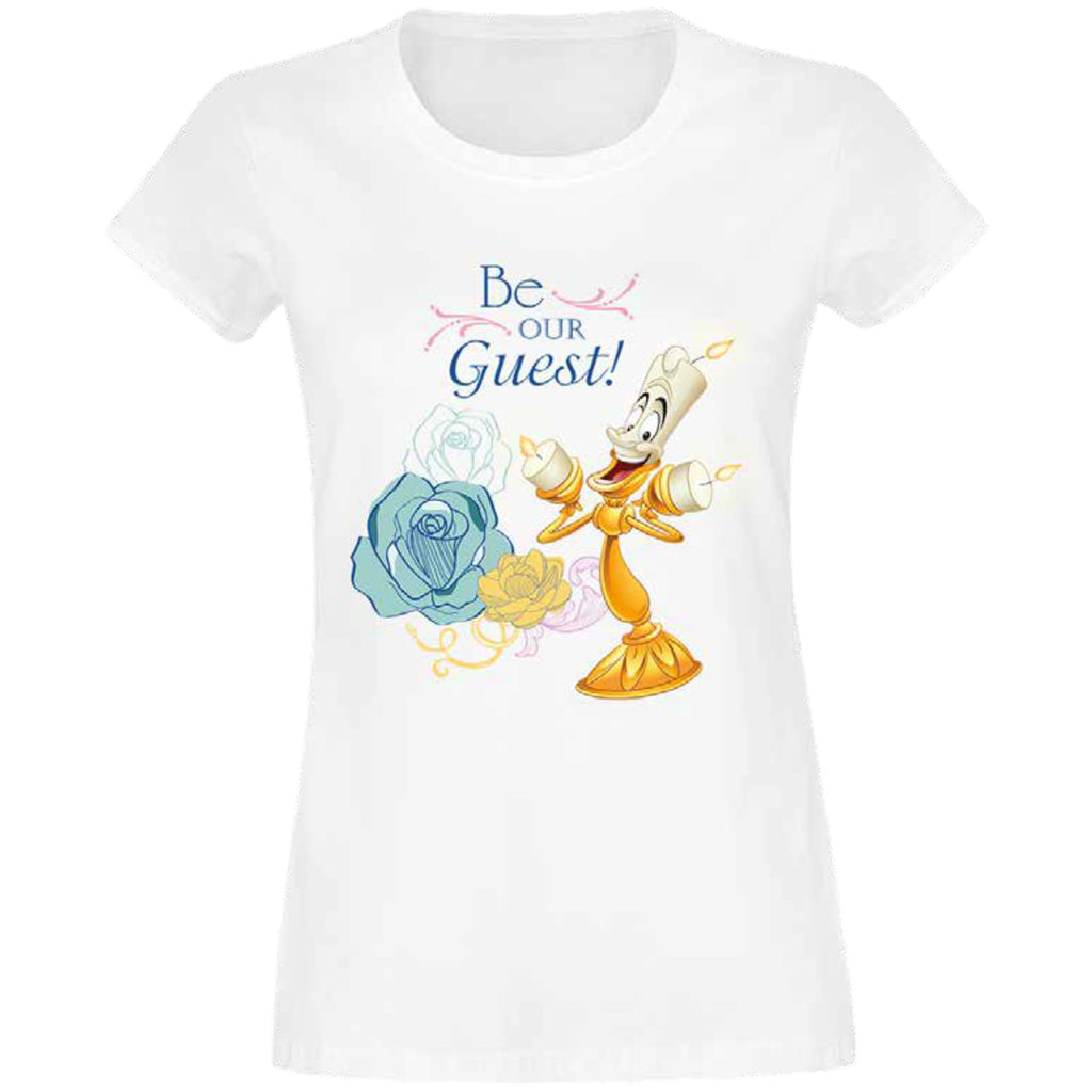 Productafbeelding Belle en het Beest - Be Our Guest dames T-shirt wit