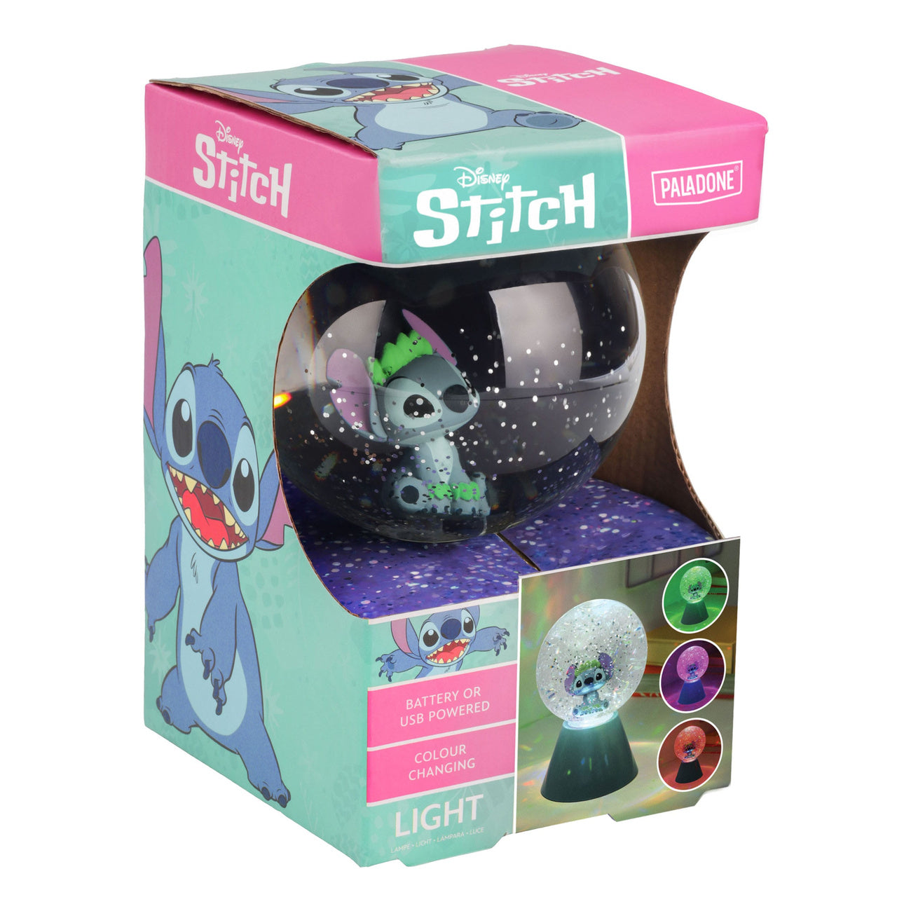 Image produit Lilo & Stitch Lampe LED Stitch Boule à Paillettes 17 cm
