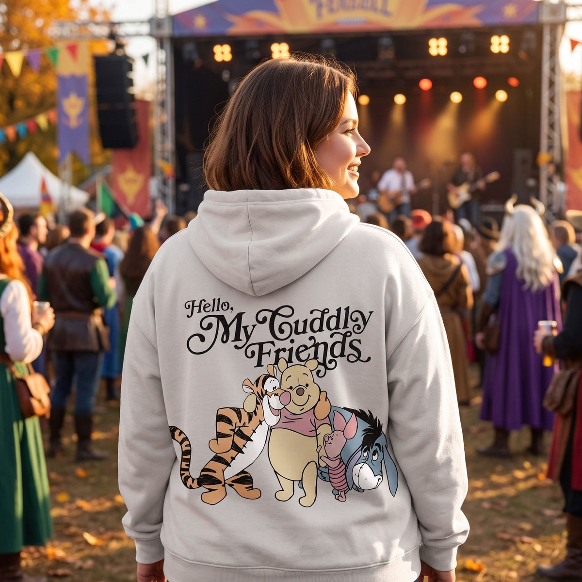 Image produit Winnie l'Ourson - Friends Sweat à capuche blanc