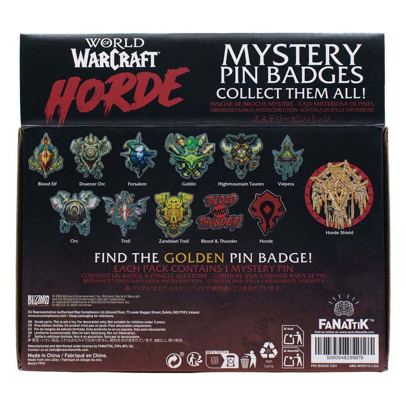 Image produit World of Warcraft - Presentoir de pins mystères Horde (12 pièces)