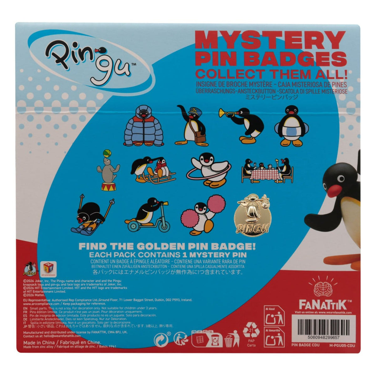 Product image Pingu - Mystery Enamel Pin 12-Piece Display