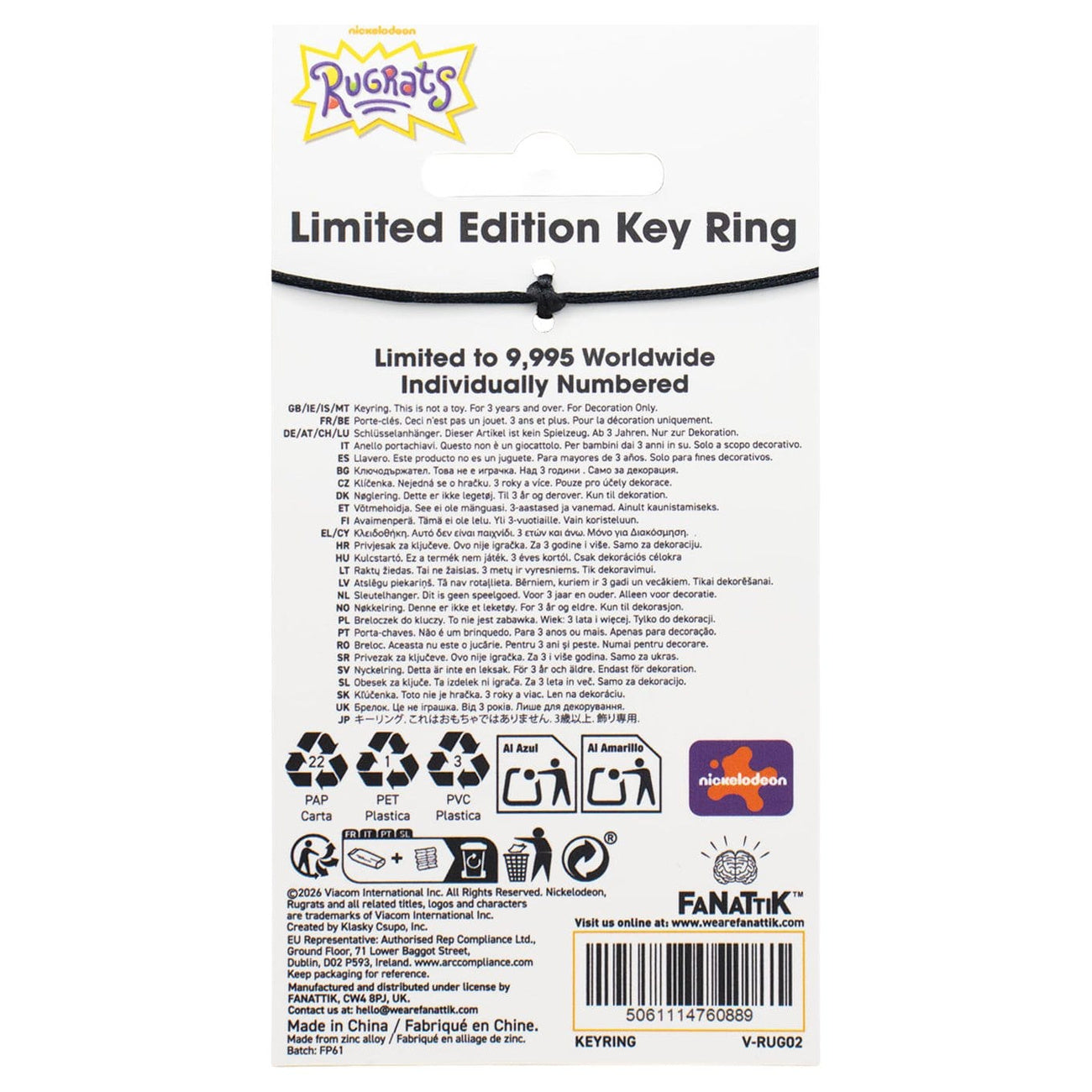 Productafbeelding Rugrats - Tommy Pickles 35th Anniversary Limited Edition Sleutelhanger