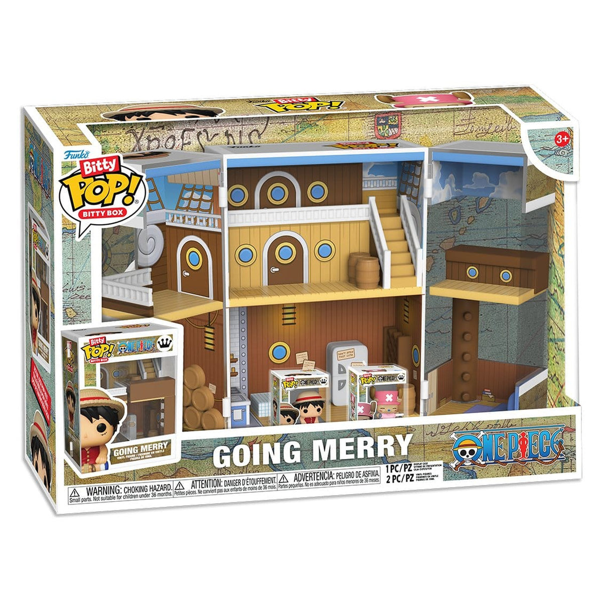 Image produit One Piece - Présentoir Funko Bitty Pop Going Merry Town avec 2 figurines