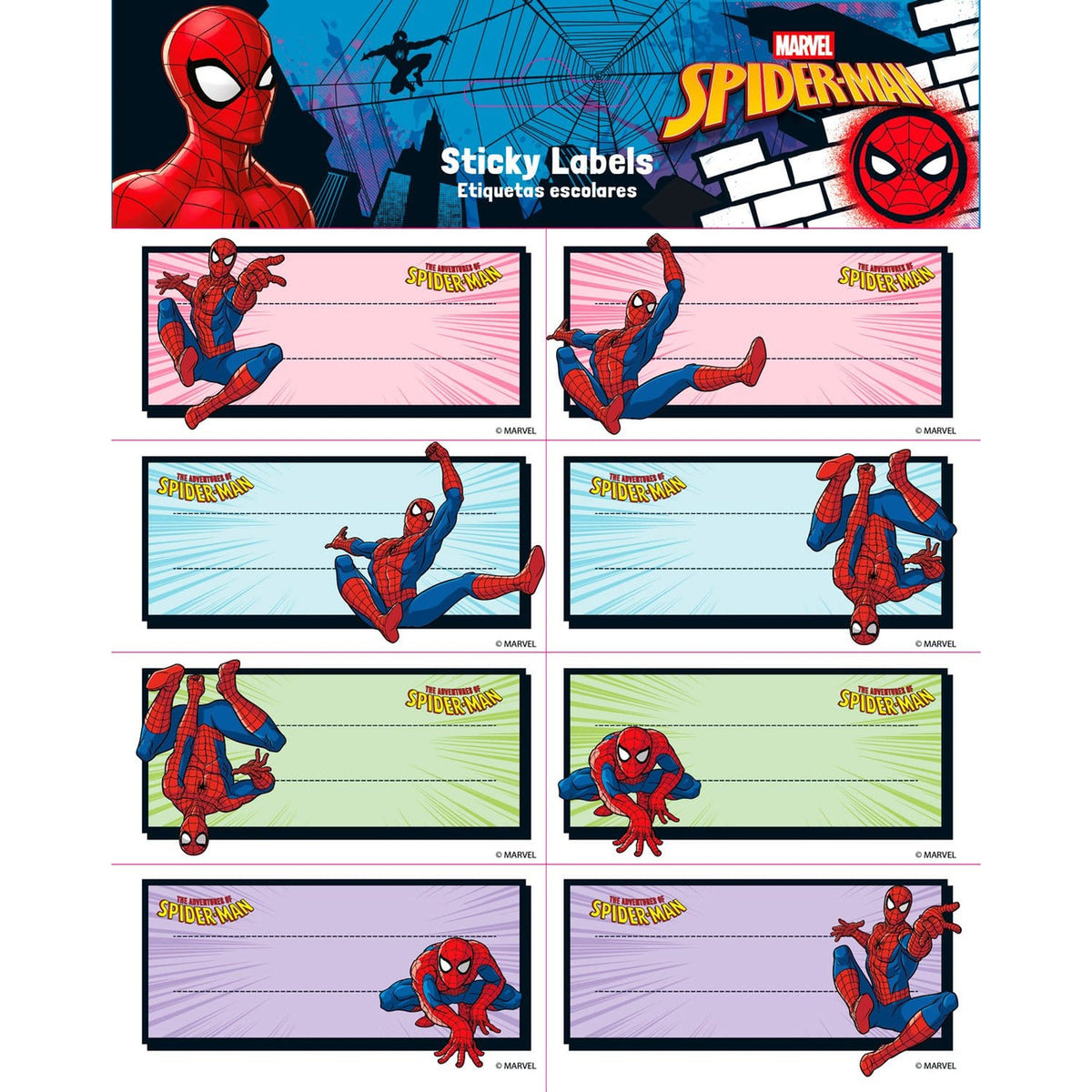 Productafbeelding Spider-Man zelfklevende etiketten