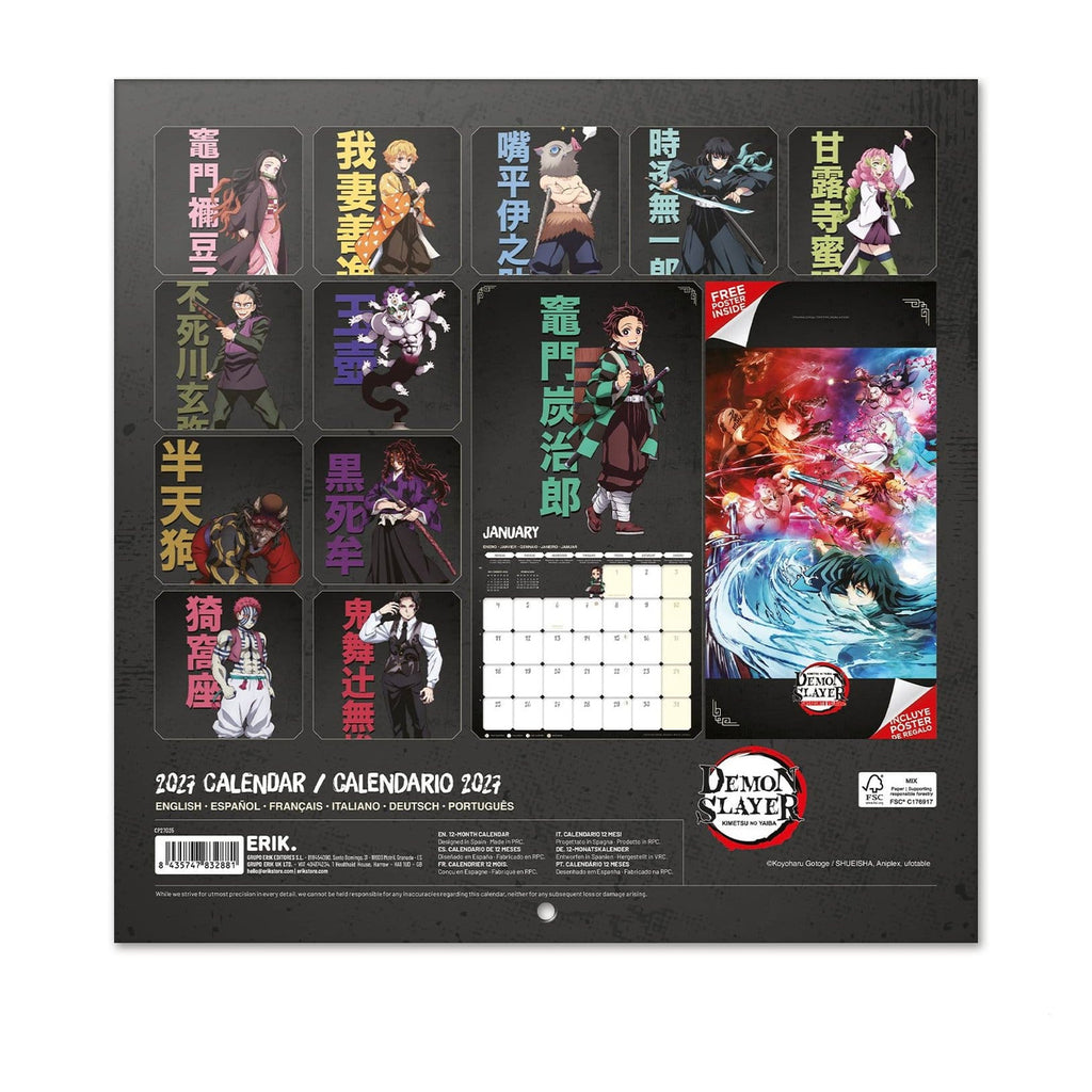 Productafbeelding Demon Slayer Wandkalender 2027 30 x 30 cm