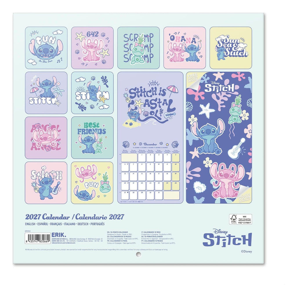 Produktbild Disney Stitch Wandkalender 2027 30 x 30 cm