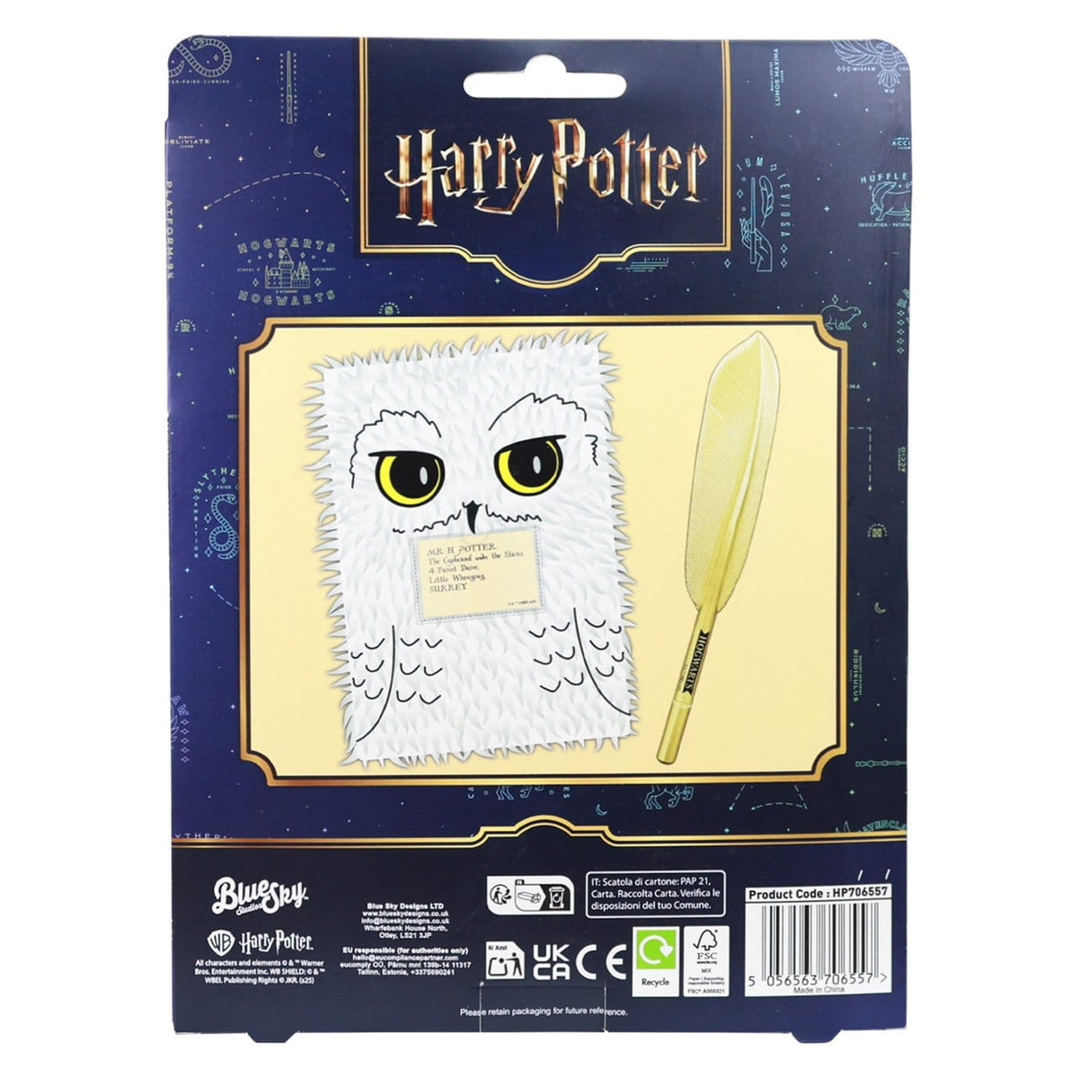 Produktbild Harry Potter Plüsch Notizbuch Set mit Stift Hedwig Magical